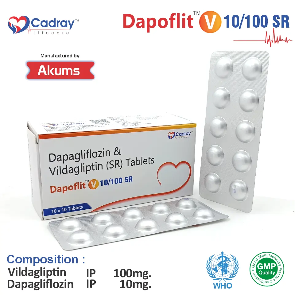 Dapagliflozin 10mg + Vildagliptin 100mg | Antidiabetic Tablet | Best Price for PCD Pharma Franchise